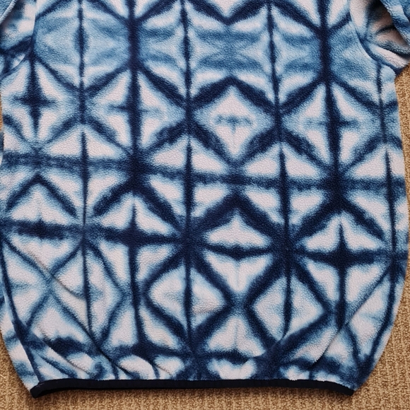 Patagonia Synchilla Snap-T Blue Diamond Shibori Tie Dye Fleece Pullover Womens S - Picture 10 of 15